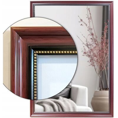 Fabryka Luster Lustro łazienkowe 60x60 w ozdobnej ramie kolor mahoń odpornej na wodę u34 Fabryka Luster Lustro łazienkowe 60x60 w ozdobnej ramie kolor mahoń odpornej na wodę u34