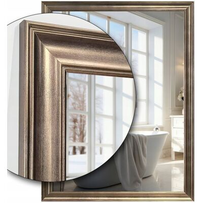 Fabryka Luster Lustro łazienkowe 60x60 w ramie odpornej na wilgoć antyczny brąz T12 Fabryka Luster Lustro łazienkowe 60x60 w ramie odpornej na wilgoć antyczny brąz T12