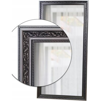 Fabryka Luster Lustro łazienkowe 90x40 w czarnej srebrnej ramie odpornej na wilgoć u47 Fabryka Luster Lustro łazienkowe 90x40 w czarnej srebrnej ramie odpornej na wilgoć u47