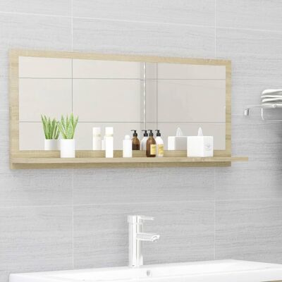 vidaXL Lustro łazienkowe, dąb sonoma, 90x10,5x37 cm, płyta wiórowa vidaXL Lustro łazienkowe, dąb sonoma, 90x10,5x37 cm, płyta wiórowa