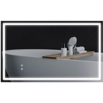 Lustro łazienkowe HOMCOM z oświetleniem 100x60 cm Lustro LED z oświetleniem przednim i tylnym Lustro ścienne z dotykowym włącznikiem światła Lustro .. Lustro łazienkowe HOMCOM z oświetleniem 100x60 cm Lustro LED z oświetleniem przednim i tylnym Lustro ścienne z dotykowym włącznikiem światła Lustro ..
