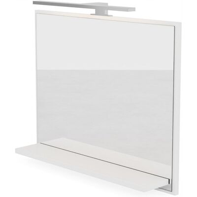 Inny producent Lustro łazienkowe LED białe 60x50 cm wiszące prostokątne PREMIUM, półka Inny producent Lustro łazienkowe LED białe 60x50 cm wiszące prostokątne PREMIUM, półka