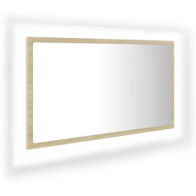 VMP Lustro łazienkowe LED, kolor dąb sonoma, 80x8,5x37 cm, akryl VMP Lustro łazienkowe LED, kolor dąb sonoma, 80x8,5x37 cm, akryl