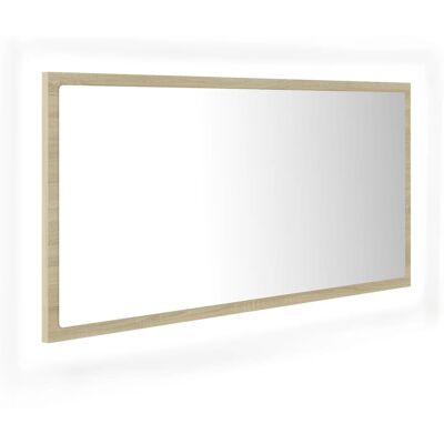 VMP Lustro łazienkowe LED, kolor dąb sonoma, 90x8,5x37 cm, akryl VMP Lustro łazienkowe LED, kolor dąb sonoma, 90x8,5x37 cm, akryl