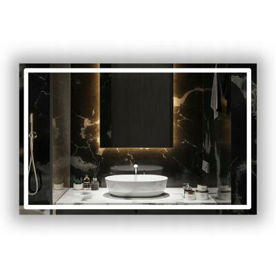 SkyMel Lustro Łazienkowe Led Podświetlane 80X60 Cm 120 Diod/M Bez Ramy Pion Poziom SkyMel Lustro Łazienkowe Led Podświetlane 80X60 Cm 120 Diod/M Bez Ramy Pion Poziom