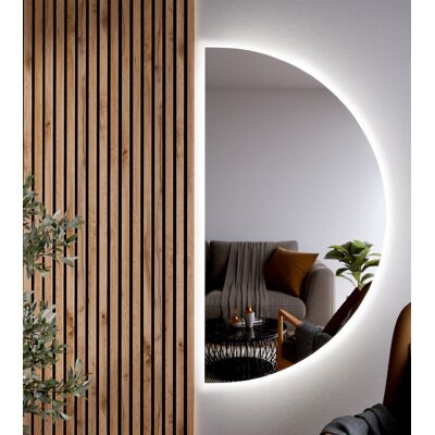 Lustro łazienkowe LED półokrągłe z oświetleniem ścięte koło 120x65 cm IP 44 BD art Lustro łazienkowe LED półokrągłe z oświetleniem ścięte koło 120x65 cm IP 44 BD art