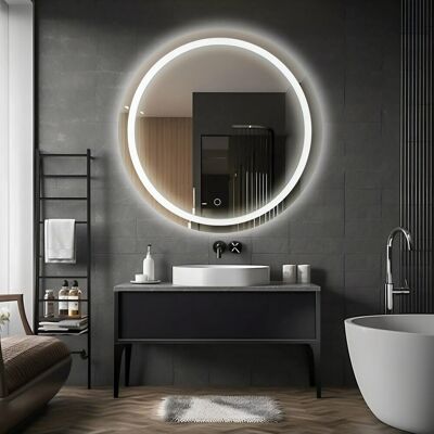 Lustro łazienkowe Olia okrągłe z oświetleniem LED fi 70 cm BD art dotykowe mata antyparowa IP 44 Barwa ciepła Lustro łazienkowe Olia okrągłe z oświetleniem LED fi 70 cm BD art dotykowe mata antyparowa IP 44 Barwa ciepła
