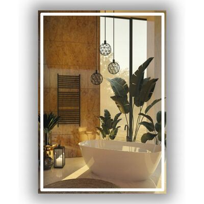 SkyMel Lustro Łazienkowe Podświetlane Led 60X80 Cm Do Łazienki 120 Diod/M SkyMel Lustro Łazienkowe Podświetlane Led 60X80 Cm Do Łazienki 120 Diod/M