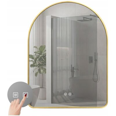 Rea Lustro Łazienkowe Podświetlane Led Złote Ścienne Camlot 80 x 60 cm Anti-Fog Rea Lustro Łazienkowe Podświetlane Led Złote Ścienne Camlot 80 x 60 cm Anti-Fog