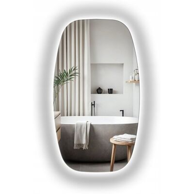 Inny producent Lustro Łazienkowe Ścienne Owalne Szlif Led 50x100 cm Inny producent Lustro Łazienkowe Ścienne Owalne Szlif Led 50x100 cm