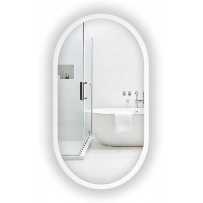 Inny producent Lustro Łazienkowe Ścienne Owalne Szlif Led 50x100 cm Sara 2 Wypiaskowane Inny producent Lustro Łazienkowe Ścienne Owalne Szlif Led 50x100 cm Sara 2 Wypiaskowane