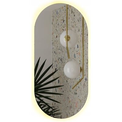 Inny producent Lustro Łazienkowe Ścienne Owalne Szlif Led 50x90 Inny producent Lustro Łazienkowe Ścienne Owalne Szlif Led 50x90