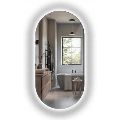 Inny producent Lustro Łazienkowe Ścienne Owalne Szlif Led 60x120 Inny producent Lustro Łazienkowe Ścienne Owalne Szlif Led 60x120