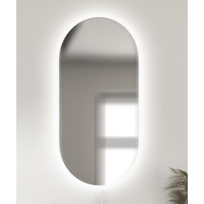 ART Lustro łazienkowe Vetro Oval owalne 100x40 cm z oświetleniem LED IP 44 Barwa ciepła ART Lustro łazienkowe Vetro Oval owalne 100x40 cm z oświetleniem LED IP 44 Barwa ciepła