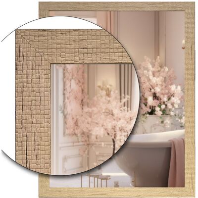Fabryka Luster Lustro łazienkowe w ramie 4cm dekor dąb 100x40 odporne na wilgoć T4 Fabryka Luster Lustro łazienkowe w ramie 4cm dekor dąb 100x40 odporne na wilgoć T4