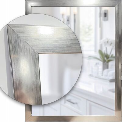Fabryka Luster Lustro łazienkowe w srebrnej lustrzanej ramie 70x50 odporne na wilgoć T6 Fabryka Luster Lustro łazienkowe w srebrnej lustrzanej ramie 70x50 odporne na wilgoć T6