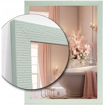 Fabryka Luster Lustro łazienkowe w zielonej miętowej ramie 100x60 odporne na wilgoć T5 Fabryka Luster Lustro łazienkowe w zielonej miętowej ramie 100x60 odporne na wilgoć T5