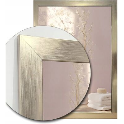 Fabryka Luster Lustro łazienkowe w złotej błyszczącej ramie 40x60 odporne na wilgoć T7 Fabryka Luster Lustro łazienkowe w złotej błyszczącej ramie 40x60 odporne na wilgoć T7