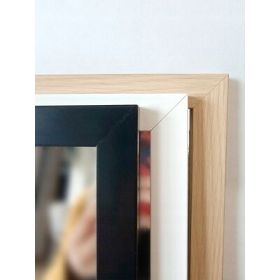 Fabryka Luster Lustro łazienkowe wąska rama białe, czarne drewno 90x50 odporne na wilgoć Fabryka Luster Lustro łazienkowe wąska rama białe, czarne drewno 90x50 odporne na wilgoć