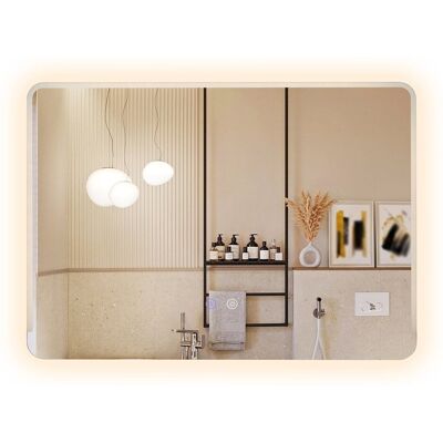 COSTWAY Lustro łazienkowe z oświetleniem LED 70 x 50 cm COSTWAY Lustro łazienkowe z oświetleniem LED 70 x 50 cm