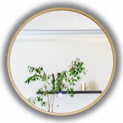 SkyMel Lustro Okrągłe 70 Cm Wiszące Złote Led Podświetlane Loft SkyMel Lustro Okrągłe 70 Cm Wiszące Złote Led Podświetlane Loft