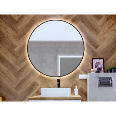 brak danych Lustro okrągłe 90cm w czarnej ramie podświetlone LED brak danych Lustro okrągłe 90cm w czarnej ramie podświetlone LED