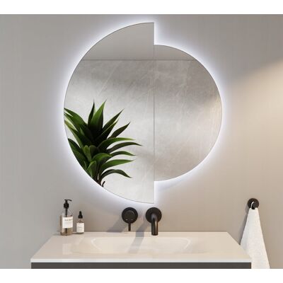 Inny producent Lustro Okrągłe Asymetryczne LED 100x90 Prawe Inny producent Lustro Okrągłe Asymetryczne LED 100x90 Prawe