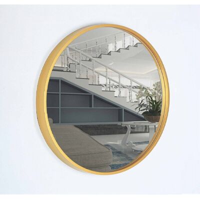 Lustro Okrągłe Drewniane Loftowe 60 Cm Złote Bd Art Lustro Okrągłe Drewniane Loftowe 60 Cm Złote Bd Art