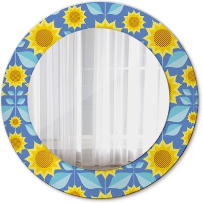 Tulup Lustro Okrągłe Koło Geometryczne słoneczniki 50cm Tulup Lustro Okrągłe Koło Geometryczne słoneczniki 50cm