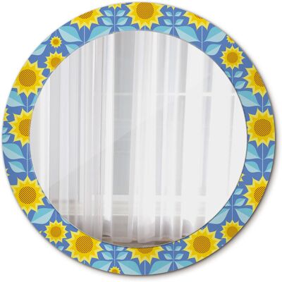 Tulup Lustro Okrągłe Koło Geometryczne słoneczniki 70cm Tulup Lustro Okrągłe Koło Geometryczne słoneczniki 70cm