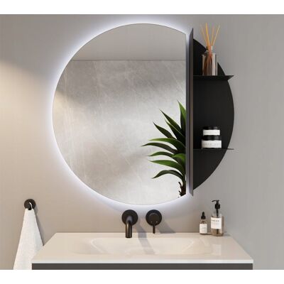 Inny producent Lustro Okrągłe LED Ścięte z Półką 80x80 Inny producent Lustro Okrągłe LED Ścięte z Półką 80x80