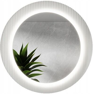 Inny producent Lustro Okrągłe LED Srebrne Szkło Ornamentowe Flutez 80 Inny producent Lustro Okrągłe LED Srebrne Szkło Ornamentowe Flutez 80