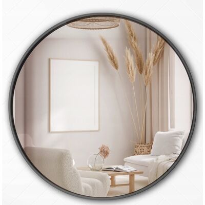 Fabryka Luster LUSTRO OKRĄGŁE LOFT w czarnej stalowej ramie 80 cm Fabryka Luster LUSTRO OKRĄGŁE LOFT w czarnej stalowej ramie 80 cm