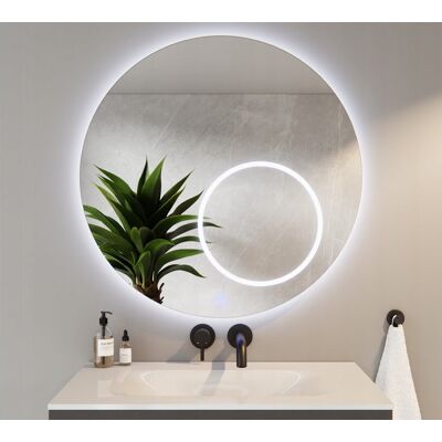 Inny producent Lustro Okrągłe Ścienne Szlif LED Koło w Kole 80CM Włącznik Inny producent Lustro Okrągłe Ścienne Szlif LED Koło w Kole 80CM Włącznik