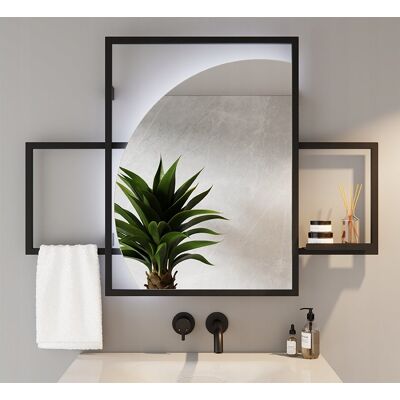 Inny producent Lustro Okrągłe Ścięte LED Podwójna Rama Lewe 110X80 Inny producent Lustro Okrągłe Ścięte LED Podwójna Rama Lewe 110X80