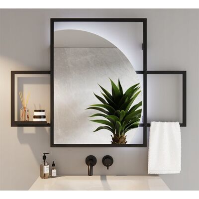 Inny producent Lustro Okrągłe Ścięte LED Podwójna Rama Prawe 110X80 Inny producent Lustro Okrągłe Ścięte LED Podwójna Rama Prawe 110X80
