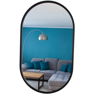 Lawabo Mebel Lustro owalne czarne 45/80 cm Lawabo Mebel Lustro owalne czarne 45/80 cm