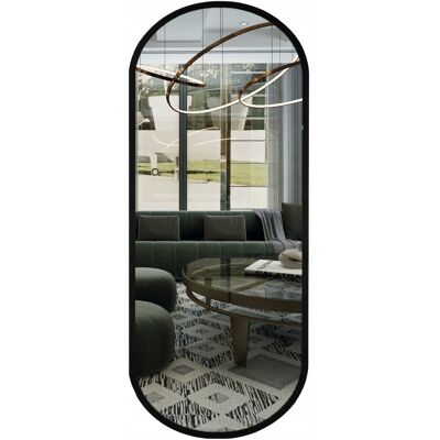 SkyMel Lustro Owalne Czarne Łazienkowe Ścienne W Ramie 110X45 Cm Pion I Poziom SkyMel Lustro Owalne Czarne Łazienkowe Ścienne W Ramie 110X45 Cm Pion I Poziom