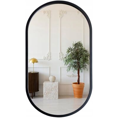SkyMel Lustro Owalne Do Łazienki W Ramie 50X85 Cm Czarne SkyMel Lustro Owalne Do Łazienki W Ramie 50X85 Cm Czarne