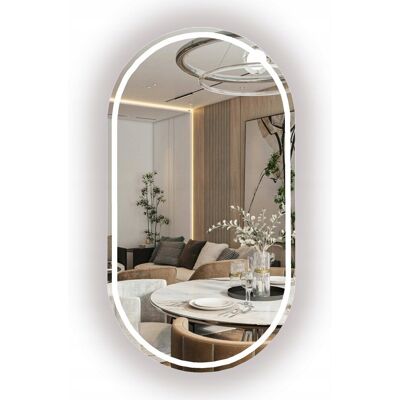 Inny producent Lustro Owalne Łazienkowe Led 75x40 Cm - Bez Ramy Szlifowane Inny producent Lustro Owalne Łazienkowe Led 75x40 Cm - Bez Ramy Szlifowane
