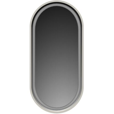 Lawabo Mebel Lustro owalne LED z piaskowaniem - białe - 45/80 cm Lawabo Mebel Lustro owalne LED z piaskowaniem - białe - 45/80 cm