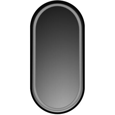 Lawabo Mebel Lustro owalne LED z piaskowaniem - czarne - 50/85 cm Lawabo Mebel Lustro owalne LED z piaskowaniem - czarne - 50/85 cm