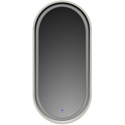 Lawabo Mebel Lustro owalne LED z piaskowaniem i włącznikiem - białe - 45/80 cm Lawabo Mebel Lustro owalne LED z piaskowaniem i włącznikiem - białe - 45/80 cm
