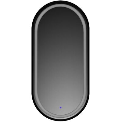 Lawabo Mebel Lustro owalne LED z piaskowaniem i włącznikiem - czarne - 45/80 cm Lawabo Mebel Lustro owalne LED z piaskowaniem i włącznikiem - czarne - 45/80 cm