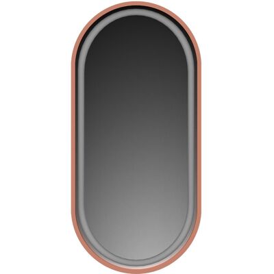 Lawabo Mebel Lustro owalne LED z piaskowaniem - miedziane - 50/85 cm Lawabo Mebel Lustro owalne LED z piaskowaniem - miedziane - 50/85 cm