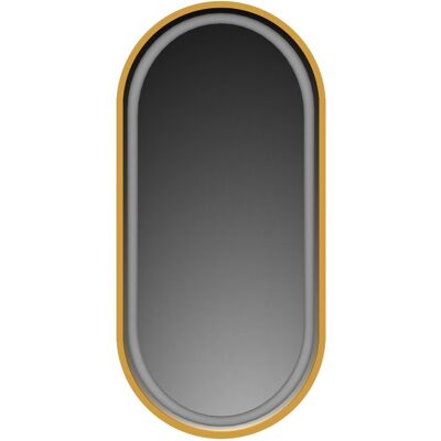 Lawabo Mebel Lustro owalne LED z piaskowaniem- złote - 55/90 cm Lawabo Mebel Lustro owalne LED z piaskowaniem- złote - 55/90 cm