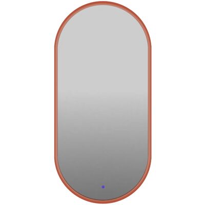 Lawabo Mebel Lustro owalne LED z poświatą i włącznikiem - miedziane - 55/90 cm Lawabo Mebel Lustro owalne LED z poświatą i włącznikiem - miedziane - 55/90 cm