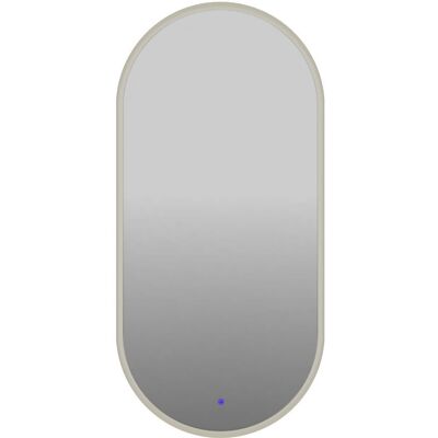 Lawabo Mebel Lustro owalne LED z poświatą i włącznikiem - srebrne - 45/80 cm Lawabo Mebel Lustro owalne LED z poświatą i włącznikiem - srebrne - 45/80 cm