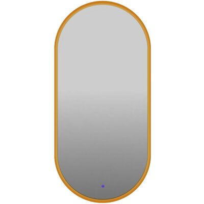 Lawabo Mebel Lustro owalne LED z poświatą i włącznikiem - złote - 40/75 cm Lawabo Mebel Lustro owalne LED z poświatą i włącznikiem - złote - 40/75 cm