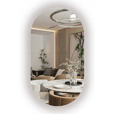 Inny producent Lustro Owalne Podświetlane Led 115x50 Do Łazienki Loft - Bez Ramy Inny producent Lustro Owalne Podświetlane Led 115x50 Do Łazienki Loft - Bez Ramy